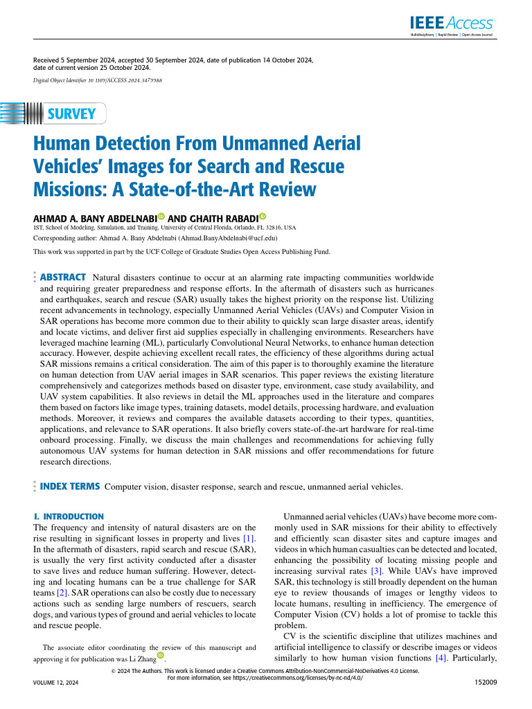 Human Detection in UAV SAR Operations | PDF | Unmanned Aerial Vehicle ...