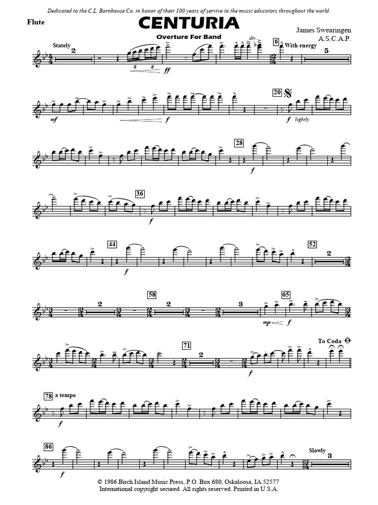 Centuria Overture for Flute and Band | PDF | Latin Script