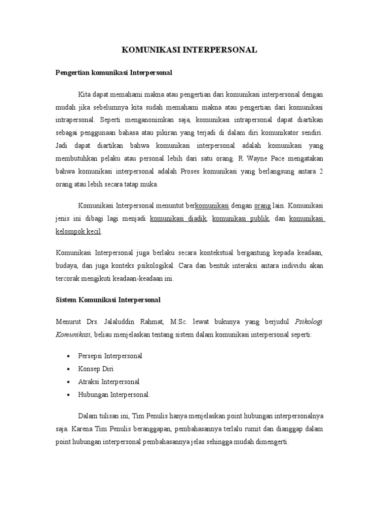 Komunikasi Interpersonal Pdf
