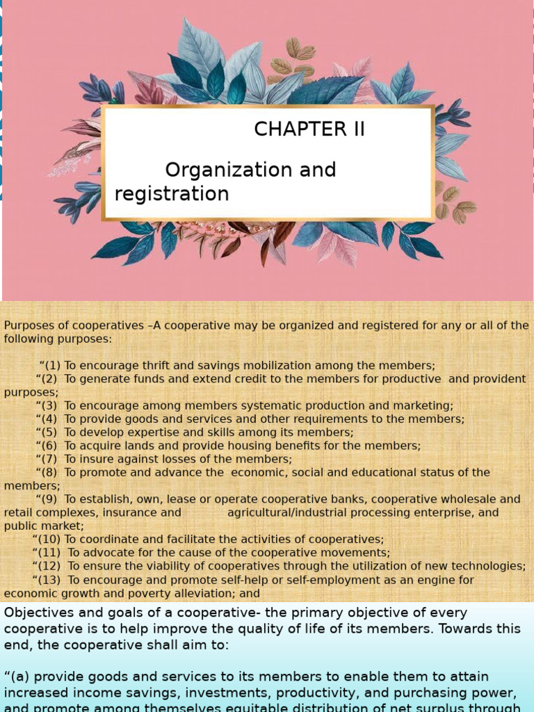 Purposes and Powers of Cooperatives | PDF | Cooperative | Wealth