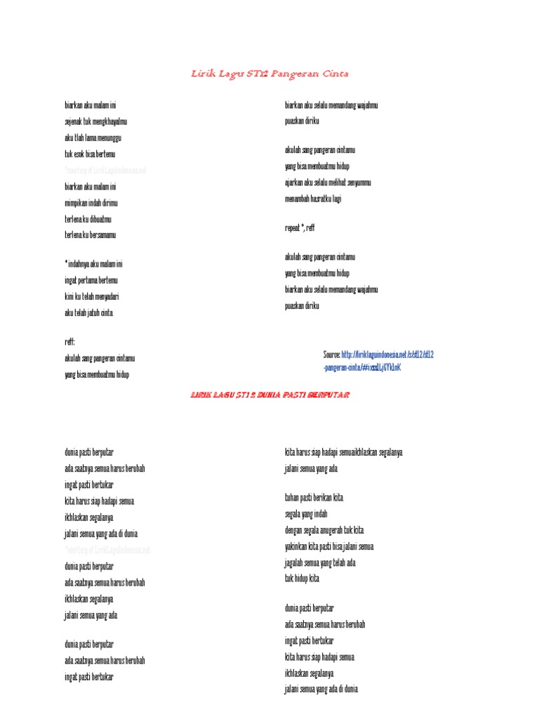 Lirik Lagu St12 M Roezlan