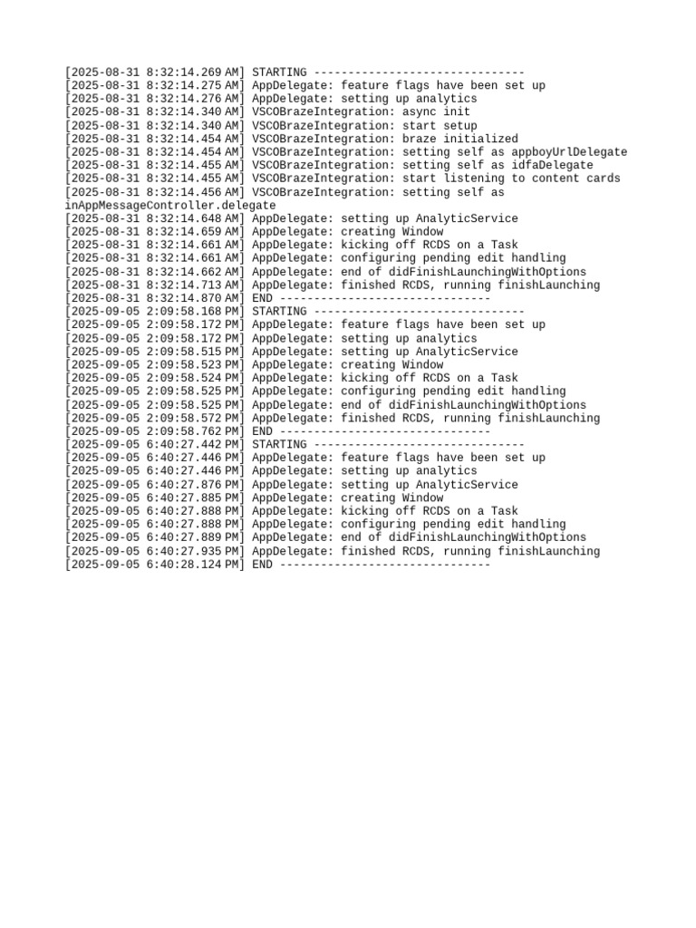 AppDelegate Initialization Logs | PDF | System Software | Software