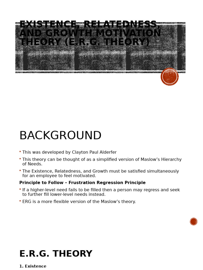 Erg Theory of Motivation | PDF | Motivational | Motivation