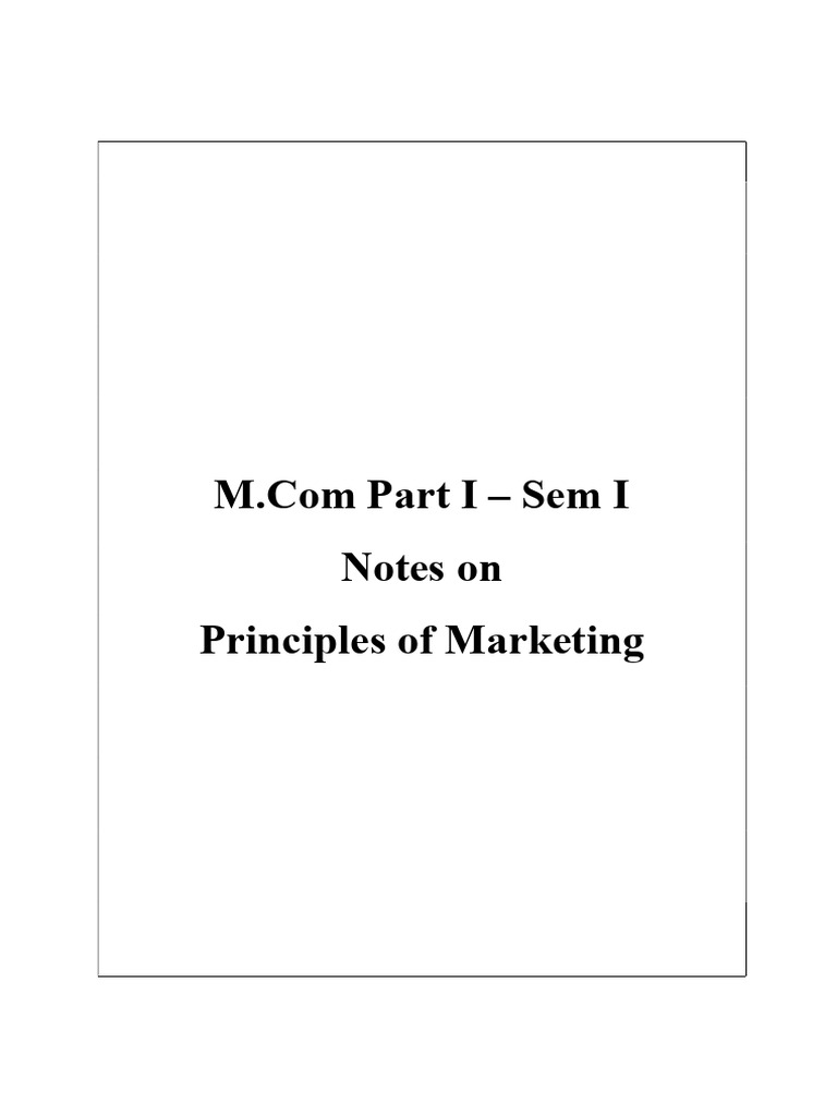 Marketing Principles Overview | PDF | Marketing | Market Segmentation