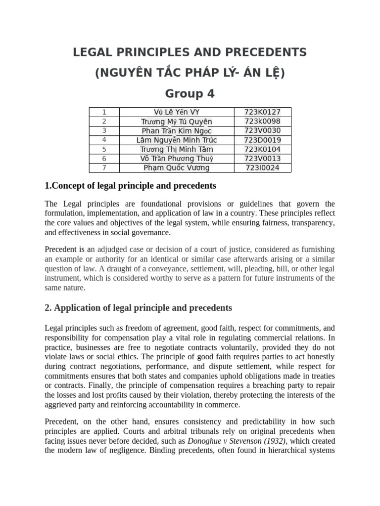Legal Principles and Precedents Overview | PDF | World Trade ...