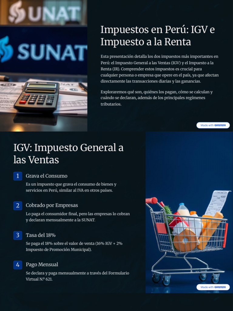 Impuestos en Perú: IGV y Renta Explicados | PDF | Impuesto al valor ...