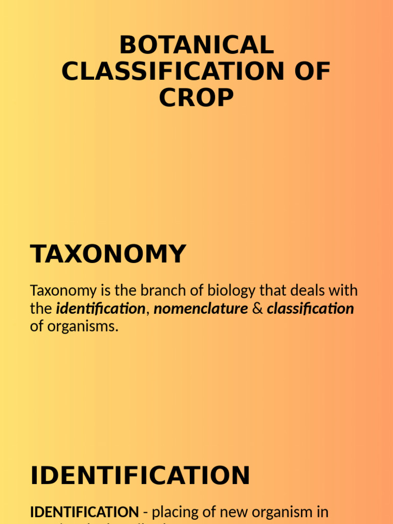 Botanical Classification Overview | PDF | Biological Classification ...