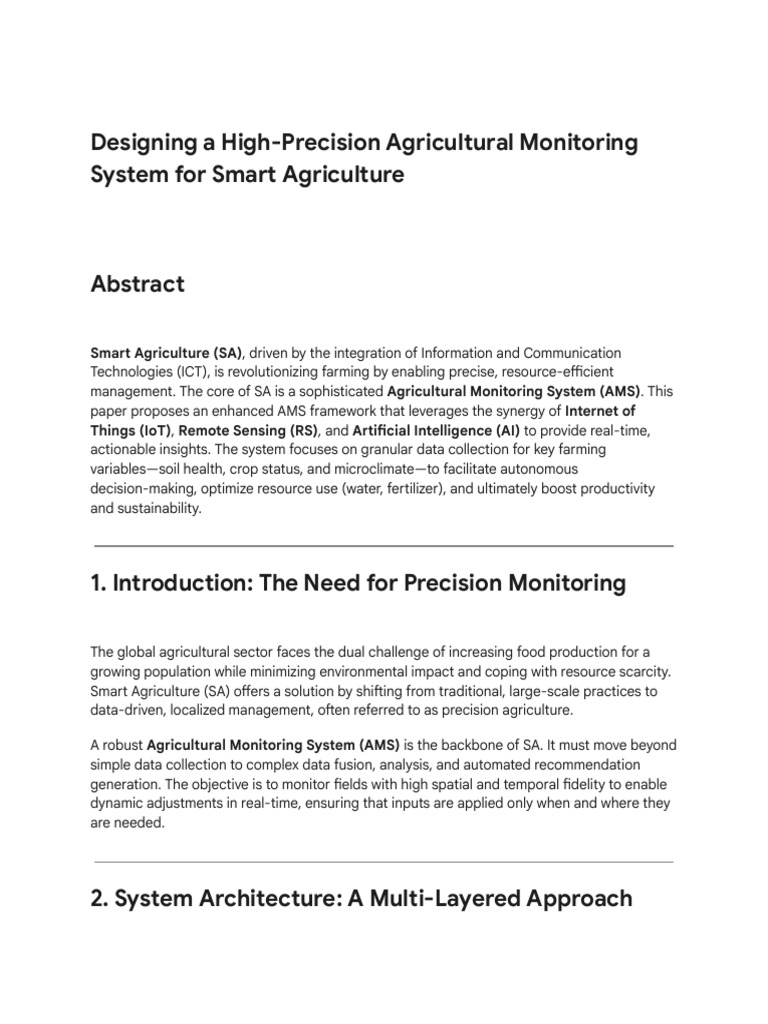High-Precision Agricultural Monitoring System | PDF | Agriculture ...