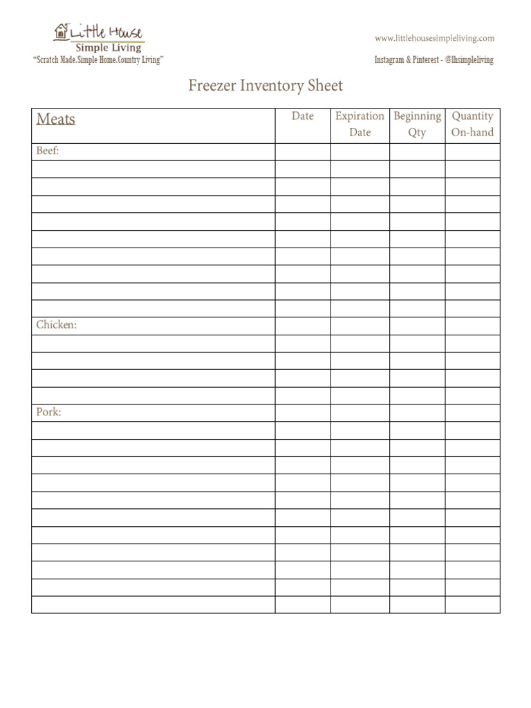 Freezer Inventory | PDF