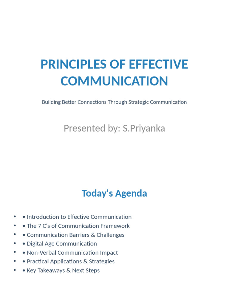Principles of Effective Communication | PDF | Communication | Nonverbal ...
