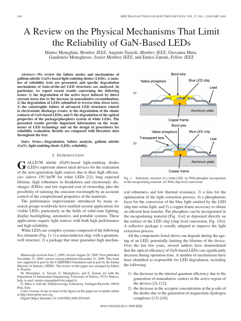 GaN LED Reliability and Degradation Review | PDF | Light Emitting Diode ...