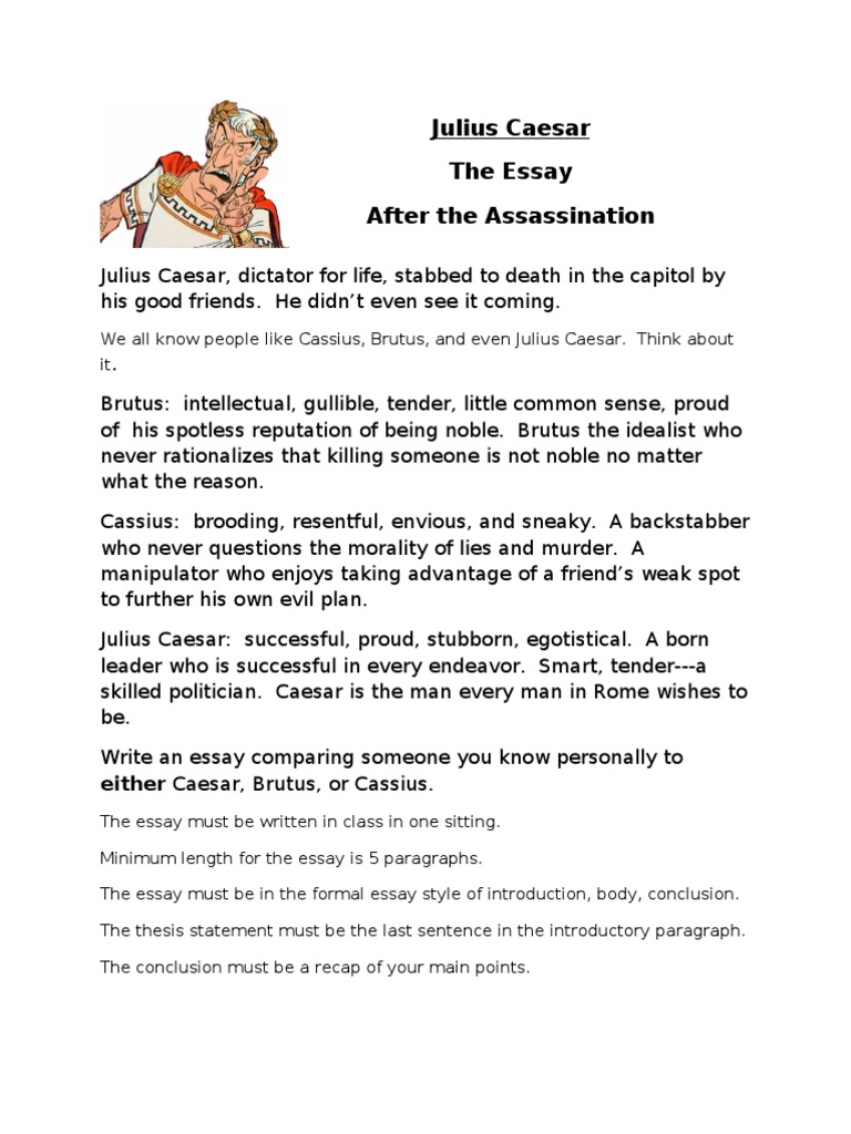 Julius Caesar Essay Assignment PDF