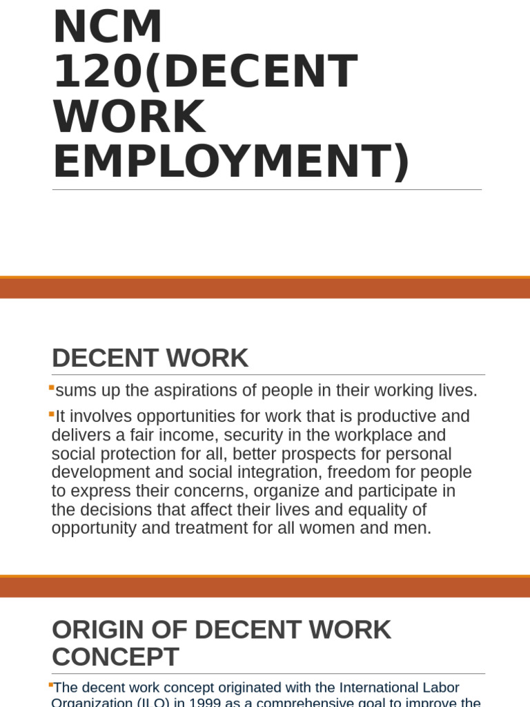 Understanding Decent Work Principles | PDF | International Labour ...
