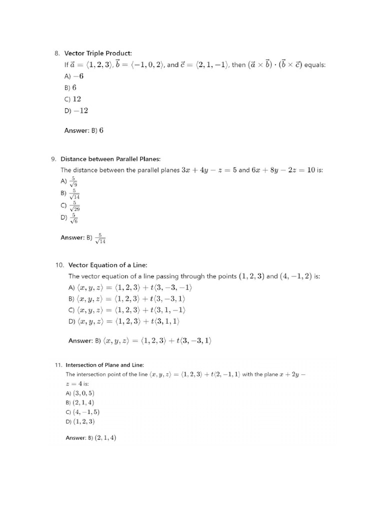 3d Vectors Cbse Questions | PDF