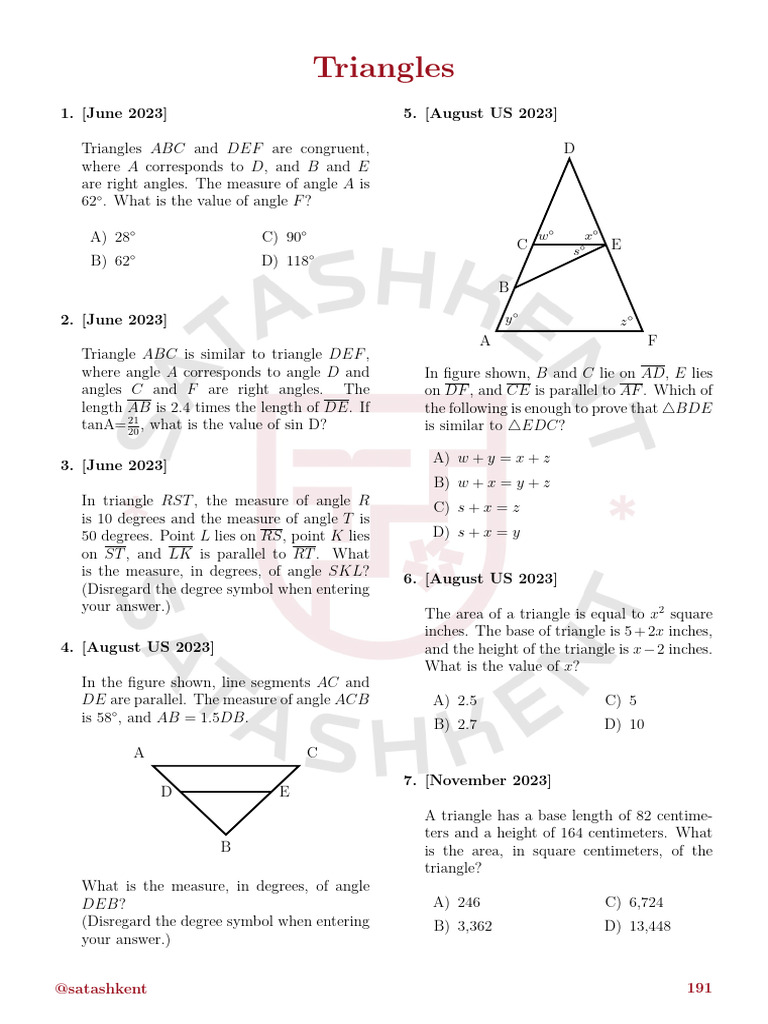 Triangle Congruence and Angle Measures | PDF | Triangle | Angle