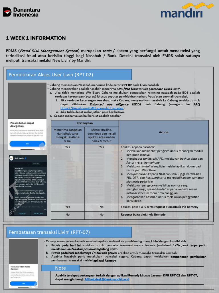 Prosedur Pemblokiran RPT 02 dan RPT 07 | PDF