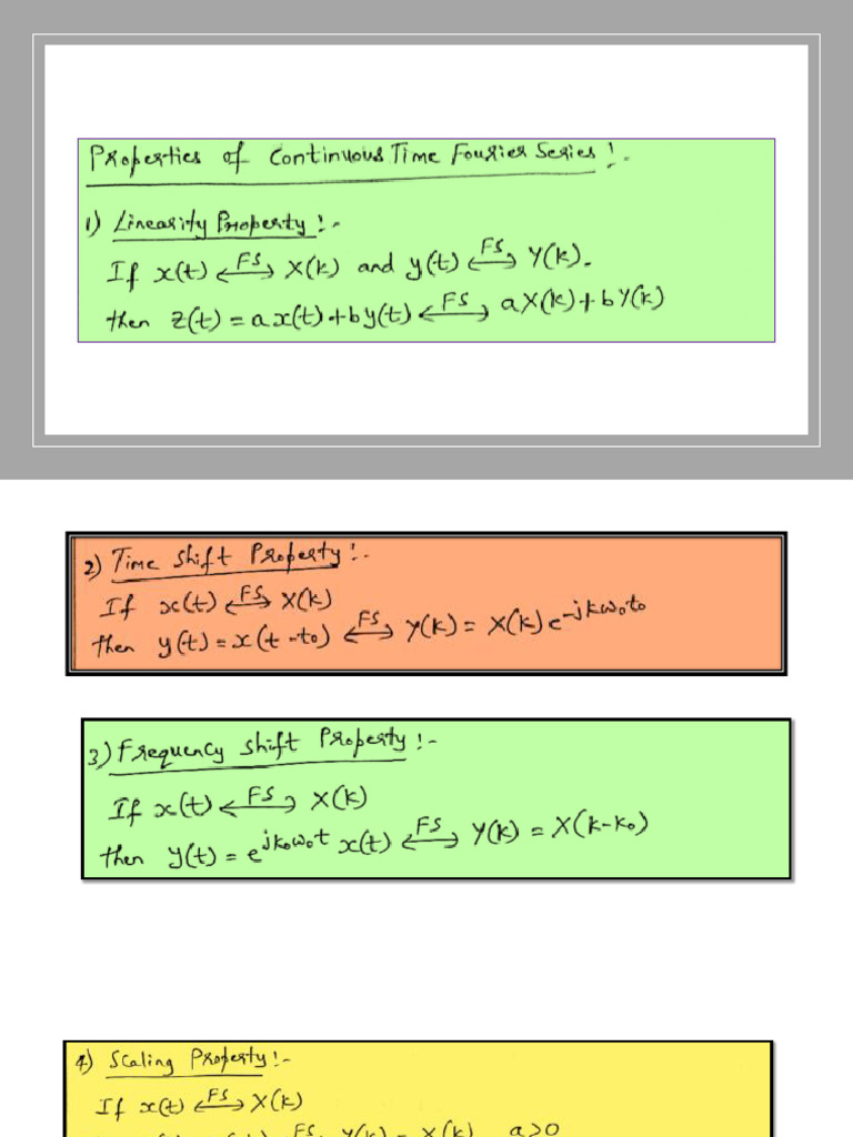 Properties of FS and FT | PDF