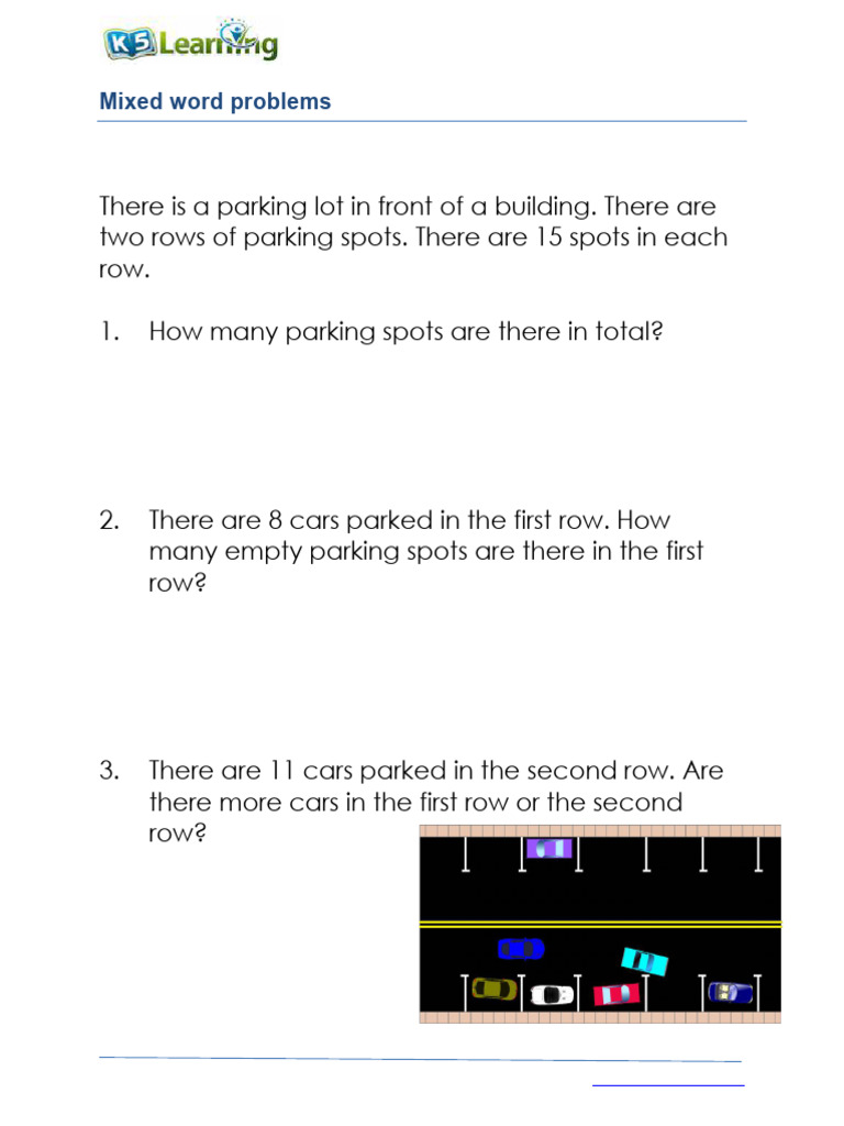 Grade 1 Mixed Word Problems A | PDF