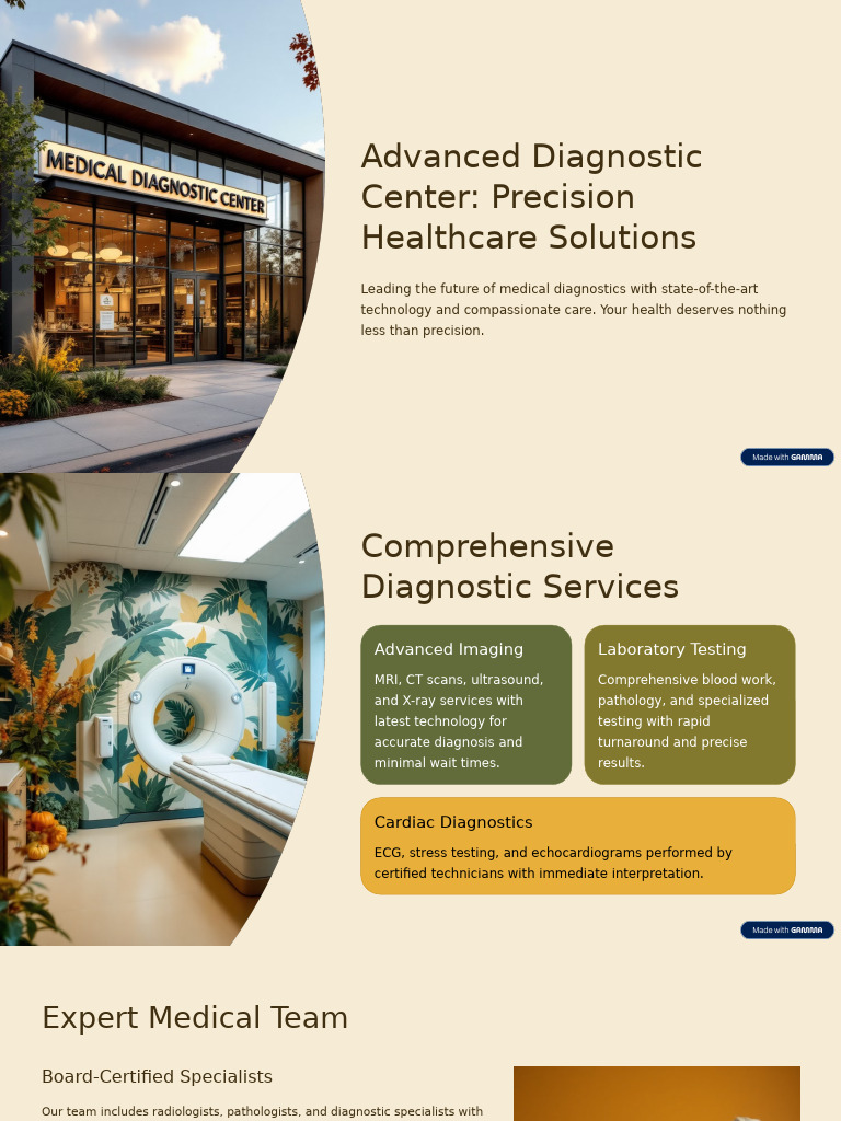 Advanced Diagnostic Center Precision Healthcare Solutions | PDF ...