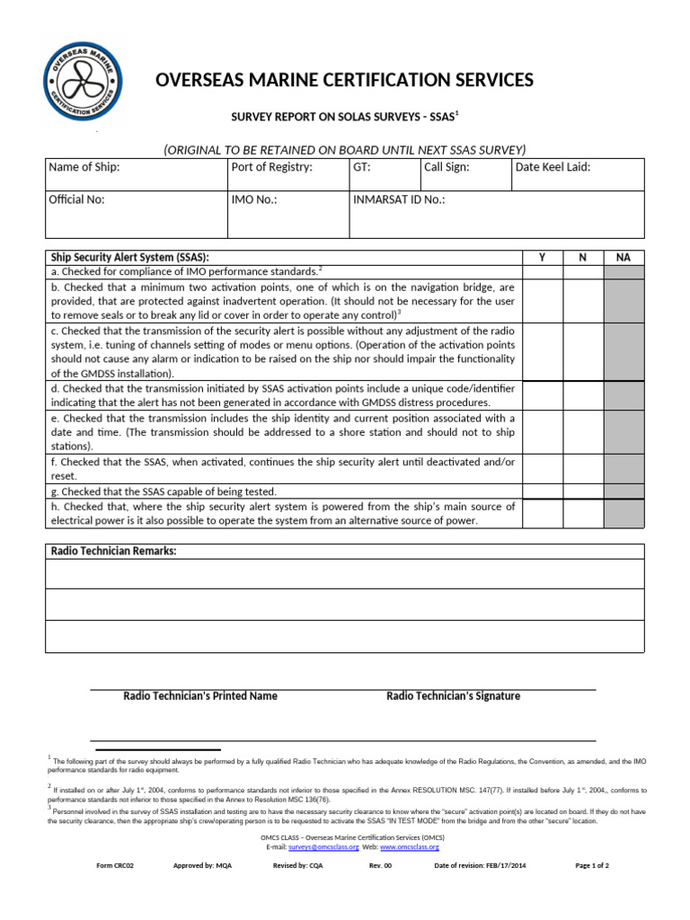 SSAS Compliance Survey Report | PDF | Shipping