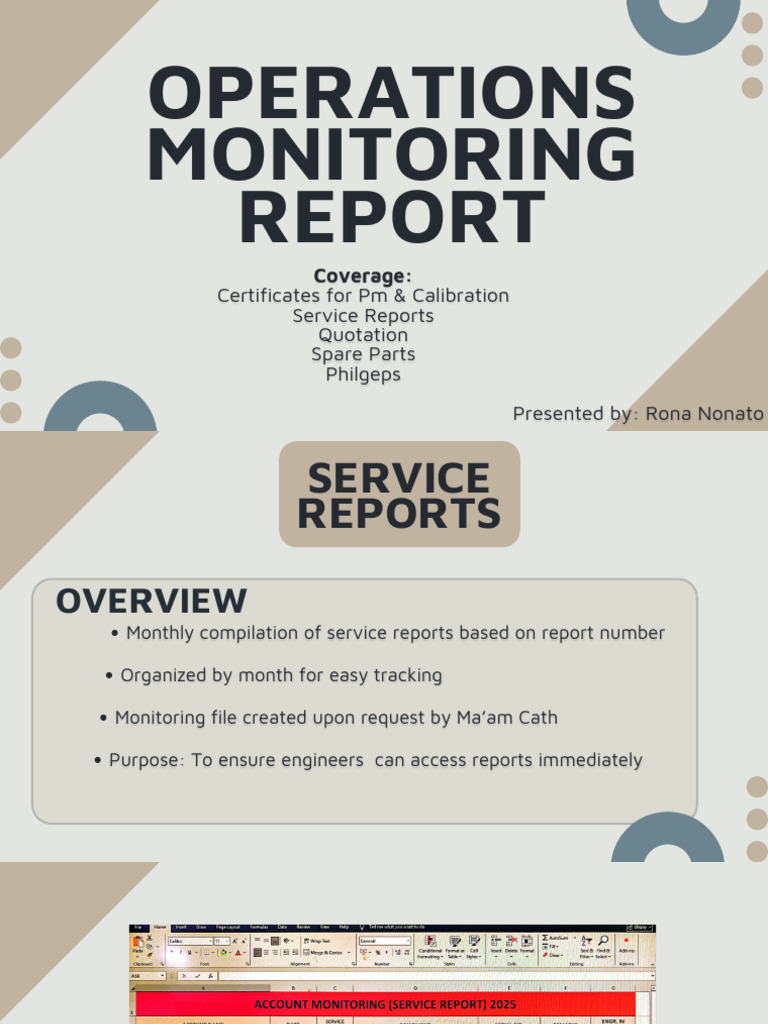 Monthly Operations Monitoring Report | PDF