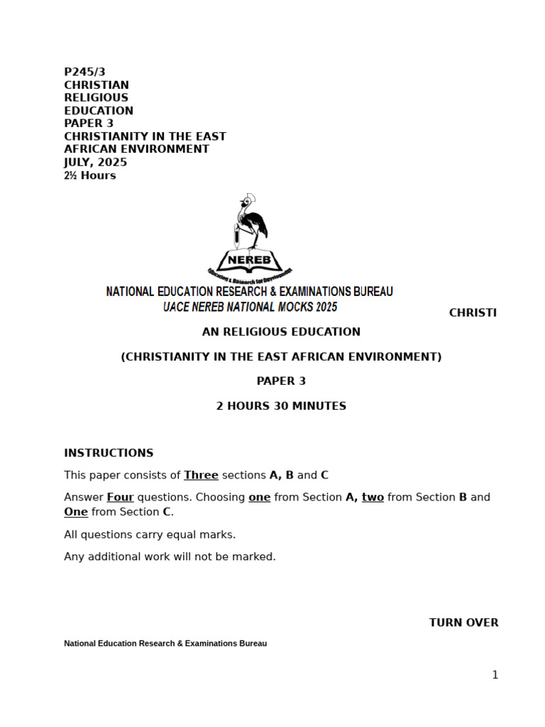 Divinity Paper 3: Christianity in East Africa | PDF | Spirituality ...