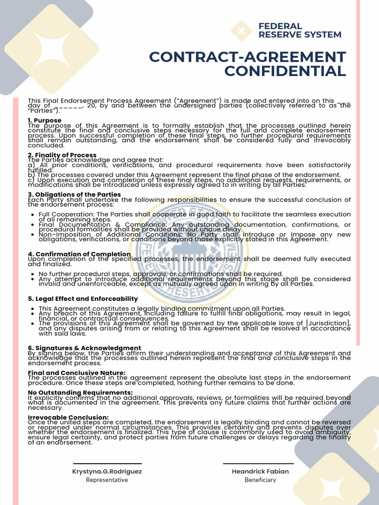 Final Endorsement Process Agreement | PDF | Legal Documents | Business Law