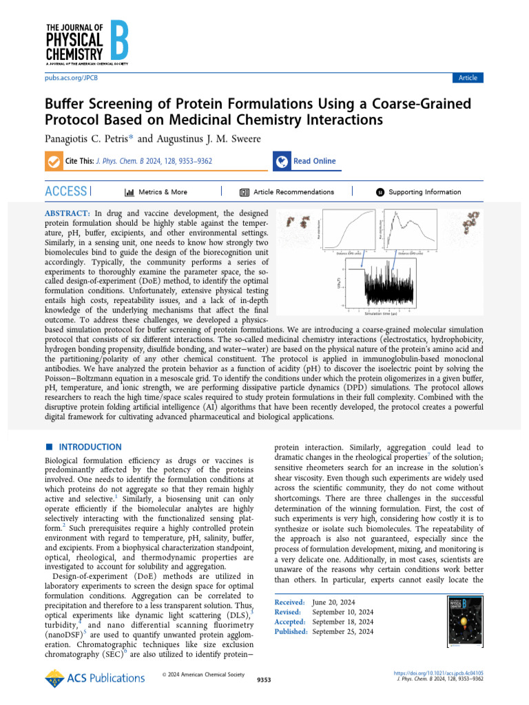 Petris Sweere 2024 Buffer Screening of Protein Formulations Using A ...