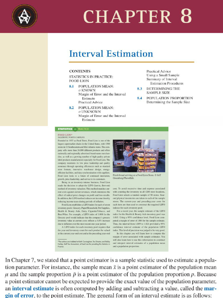 CLASS 3 - CI For A Mean | PDF