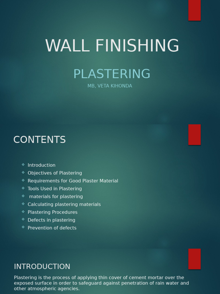 Comprehensive Guide to Plastering Techniques | PDF | Plaster | Mortar ...