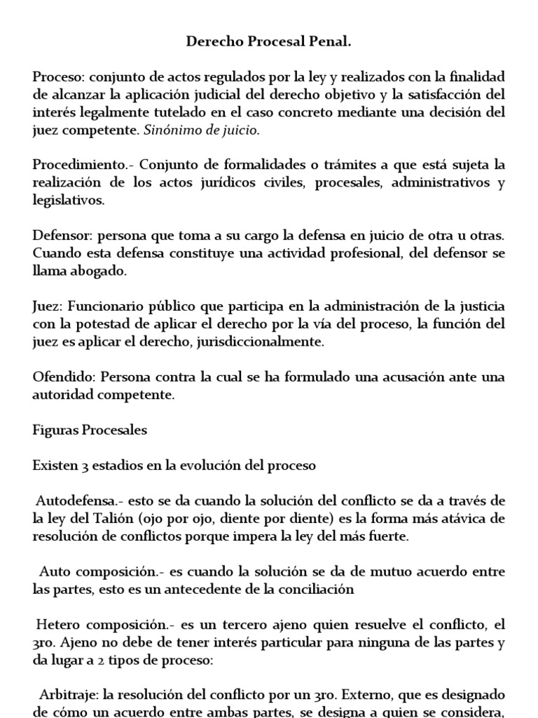 Derecho Procesal Penal Guia De Estudio Derecho Penal Delito