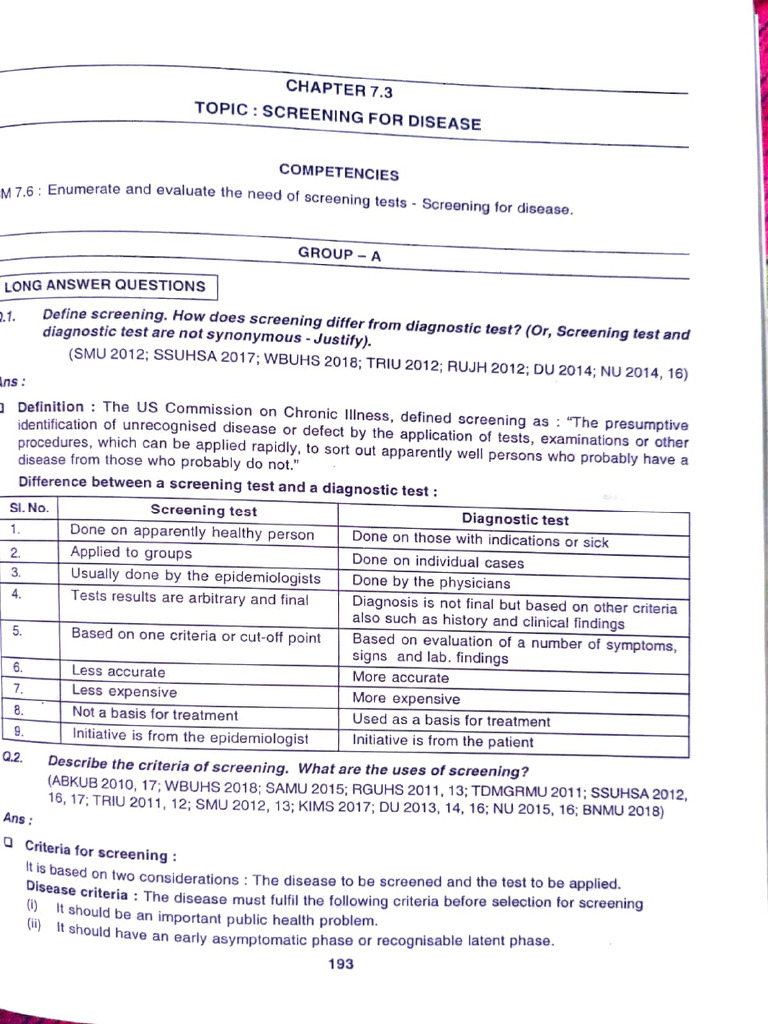 Screening of Disease PSM | PDF