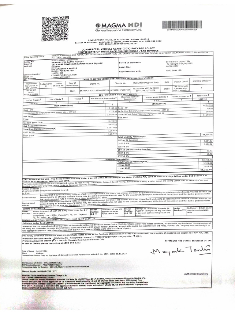 Commercial Vehicle Insurance Certificate | PDF | Driver's License | Driving