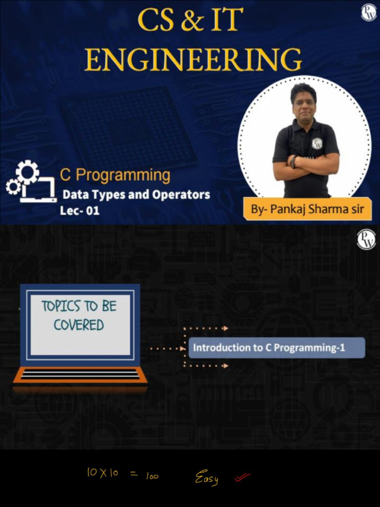 Data Types and Operators 01 Class Notes644613bb2fd9110018327091 | PDF