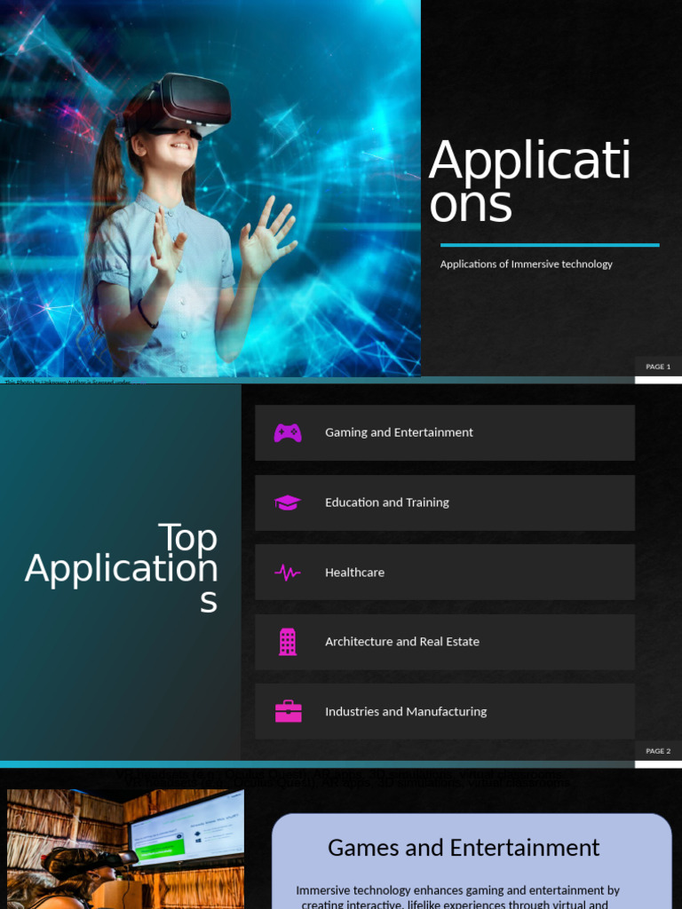 Applications of Immersive Technology | PDF | Virtual Reality ...