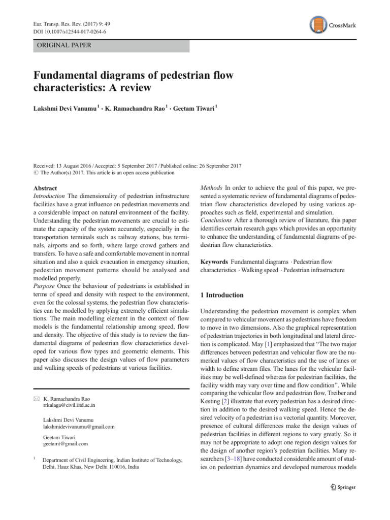 Pedestrian Flow Characteristics Review | PDF | Experiment