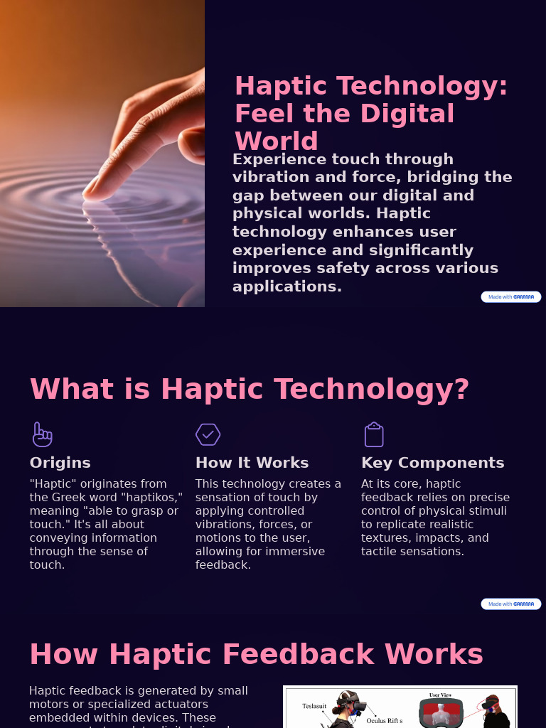 Haptic Feedback: Bridging Digital Touch | PDF | Virtual Reality | Human ...