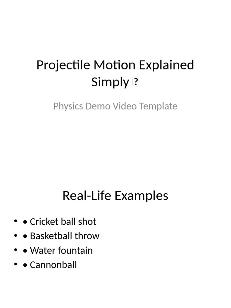 Projectile Motion Demo | PDF