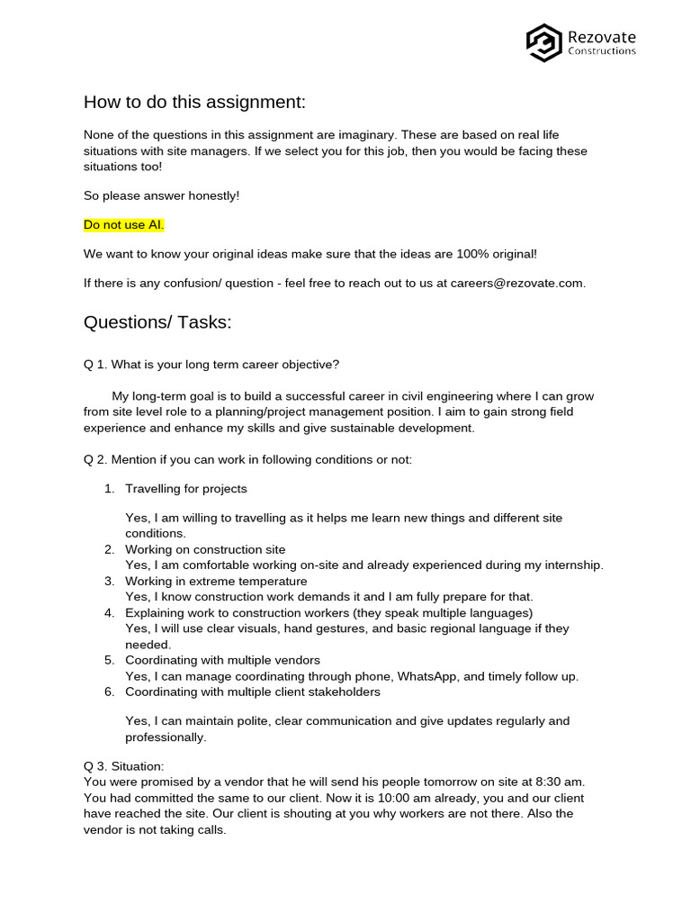 Civil Engineering Assignment Guidelines | PDF | Learning | Cognition