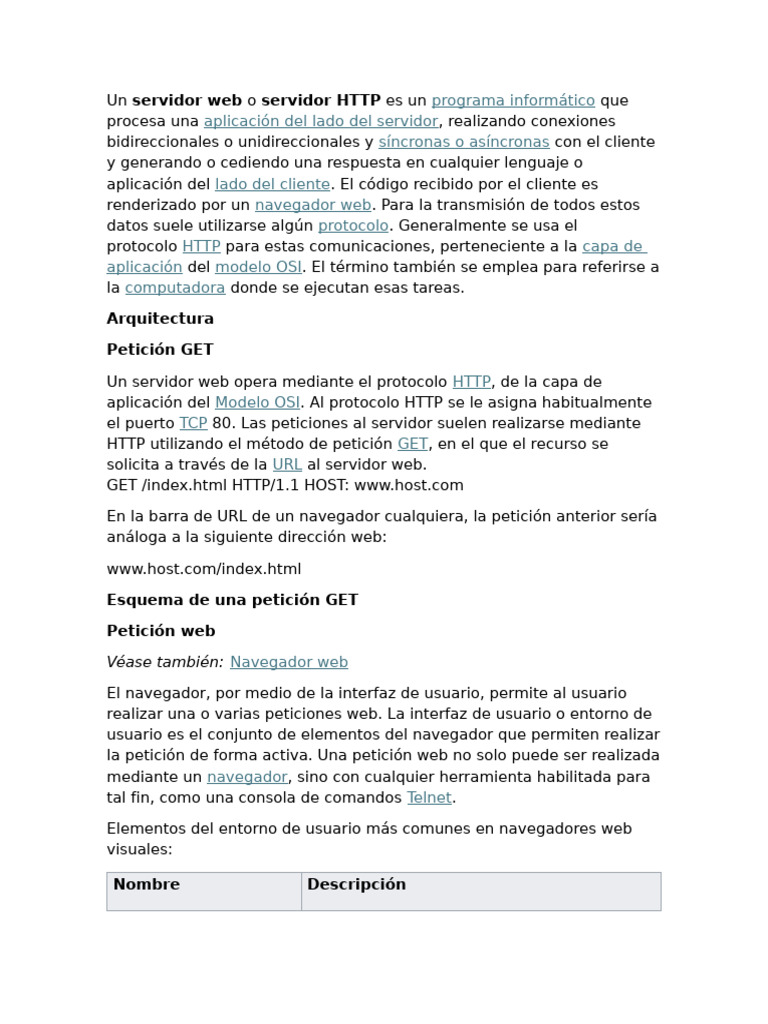 Funcionamiento de un Servidor Web HTTP | PDF | Redes | Internet y web