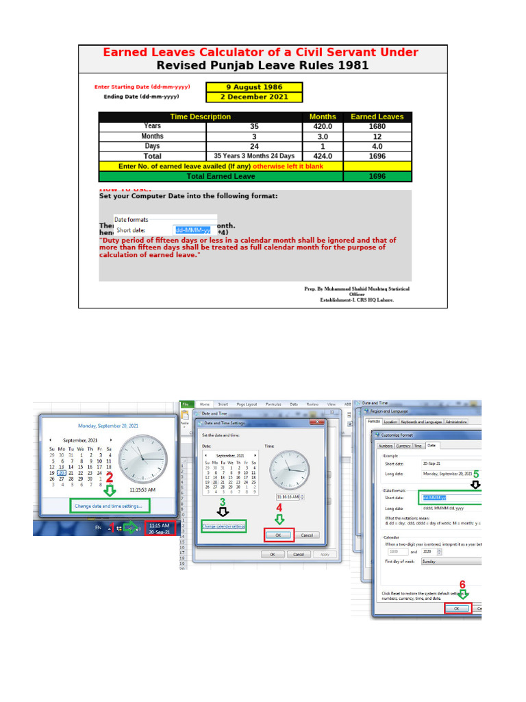 Earned Leave Calculator for Civil Servants | PDF
