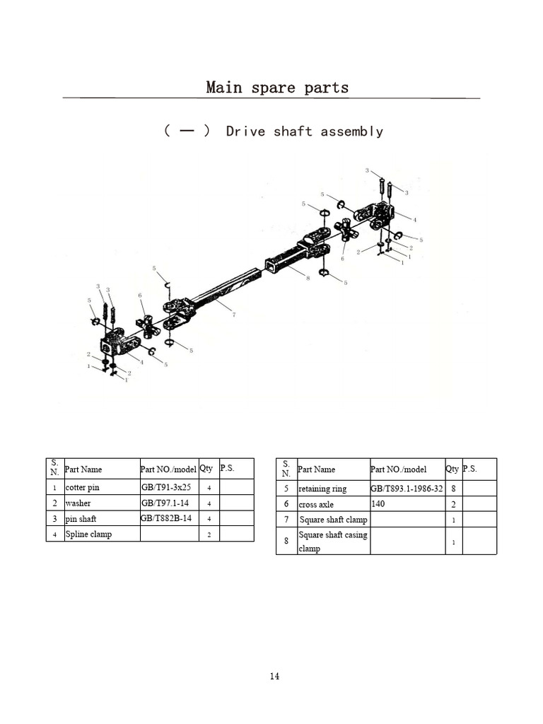 Rotary Tiller Parts Overview | PDF | Axle | Vehicle Technology