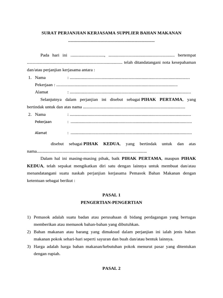 Mou Supplier | PDF