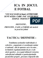 Tactica in Jocul de Fotbal