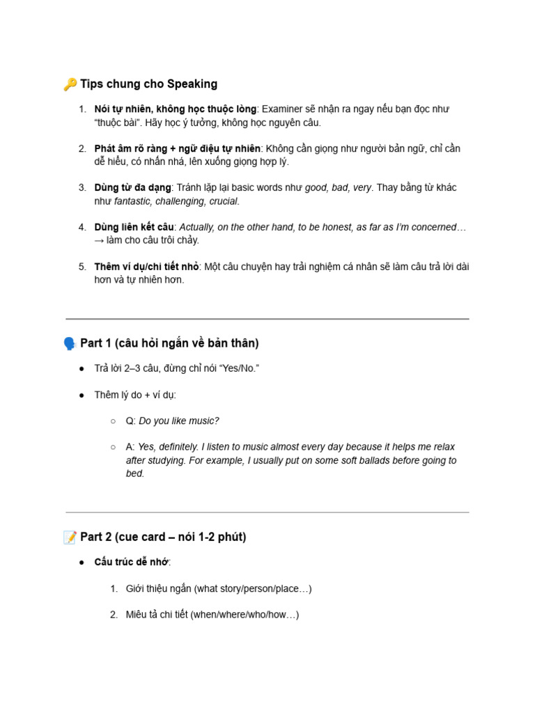 Tips Speaking | PDF