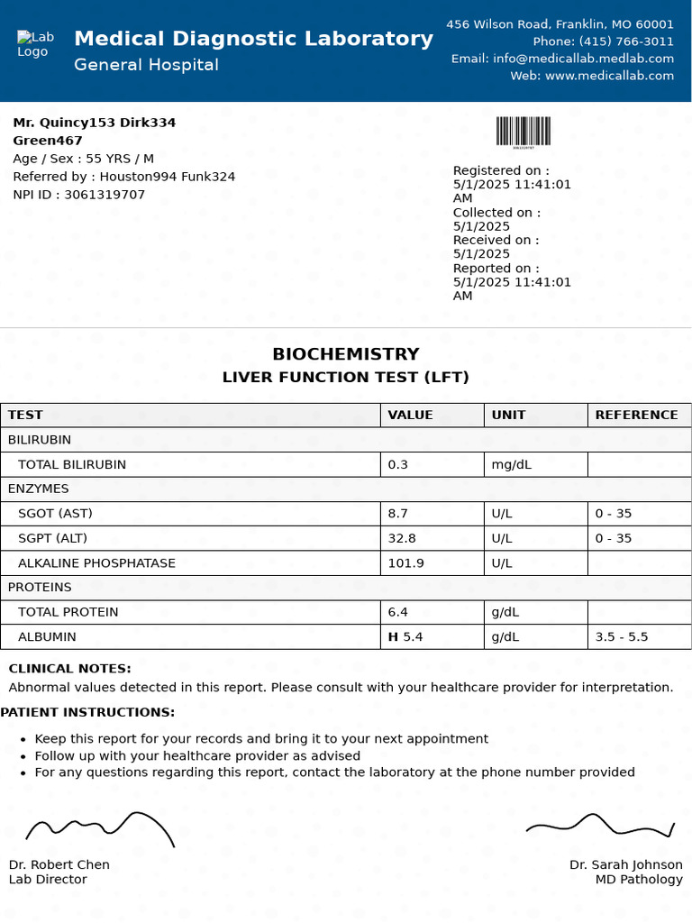 LFT 20250501 Variant2 | PDF | Medicine | Medical Specialties