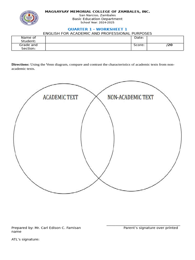 Worksheet1 EAPP | PDF