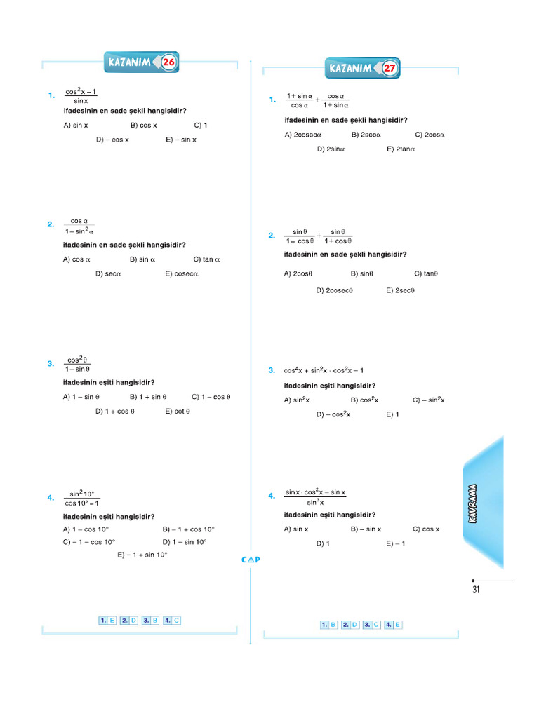 Trig Odev Sadeleştirme | PDF