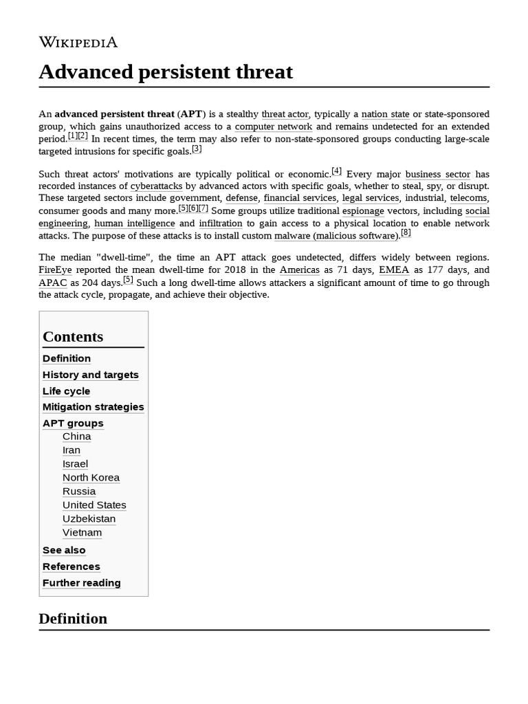 Understanding Advanced Persistent Threats | PDF | Security Technology ...