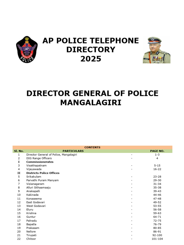 AP Police Phone Numbers | PDF | Criminal Justice | Crime & Violence